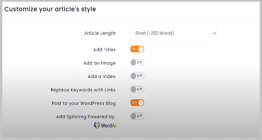 customize article style