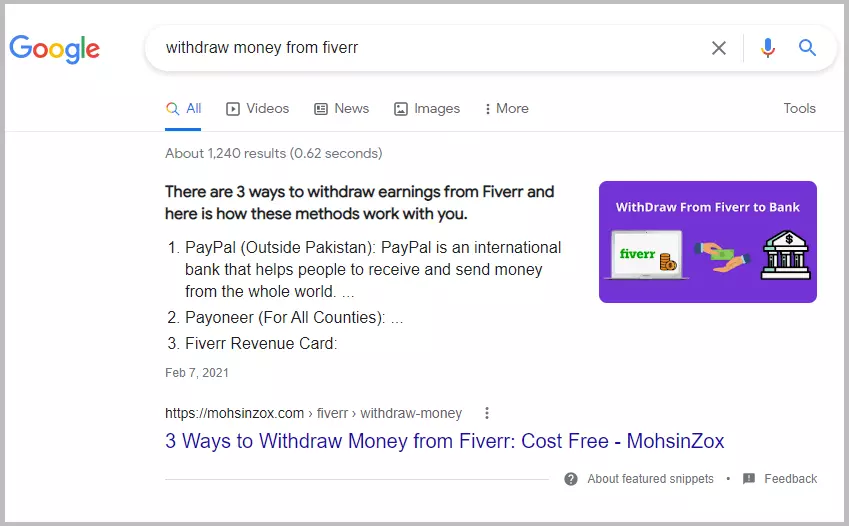 position for withdraw money from fiverr