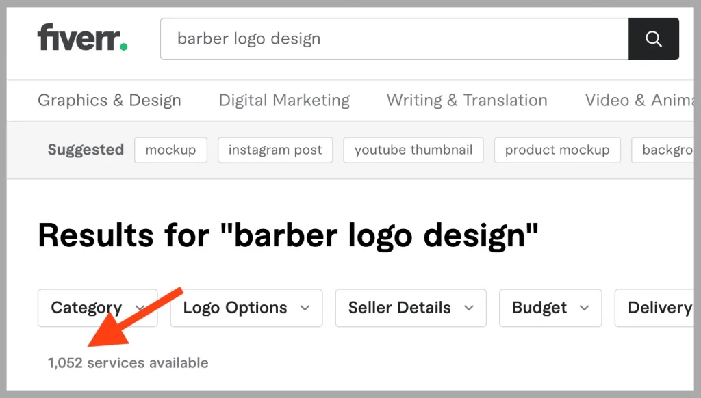 Fiverr barber logo design search