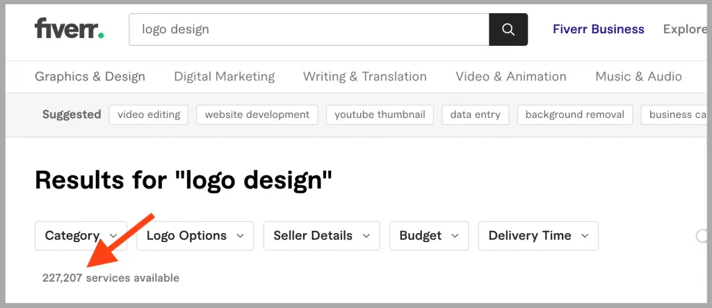 Fiverr logo design search